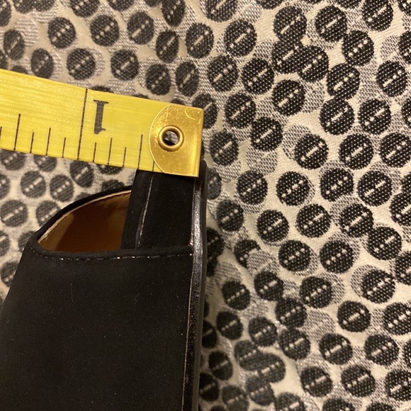 EUC - Journee Collection Louis Black Faux Suede Peep Toe Heels - Picture 4 of 5